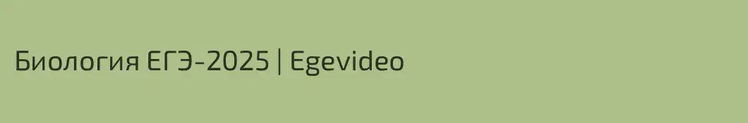 Биология ЕГЭ-2025 | Egevideo